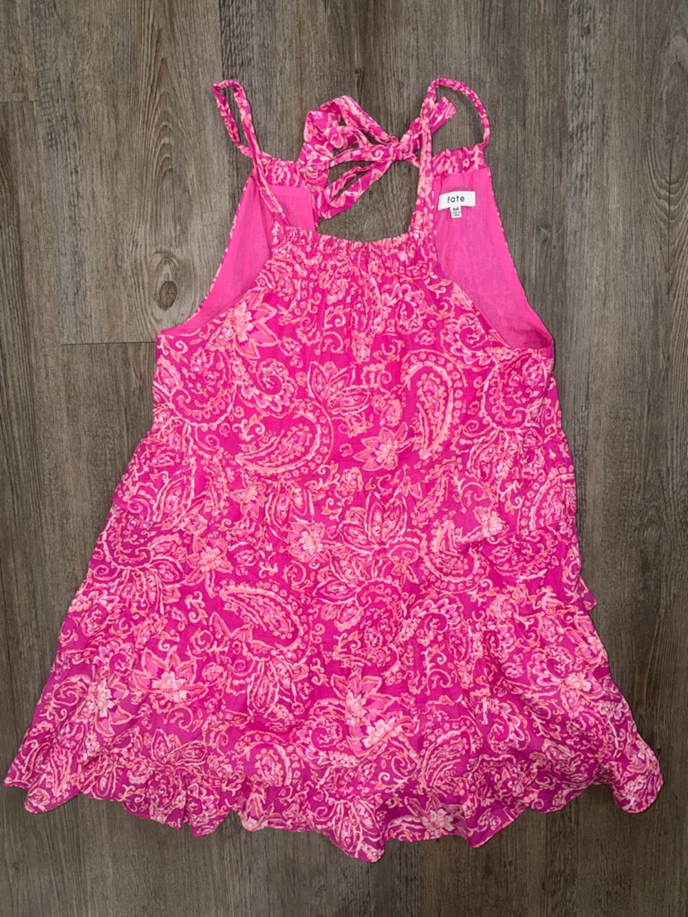 Fate pink paisley cotton dress